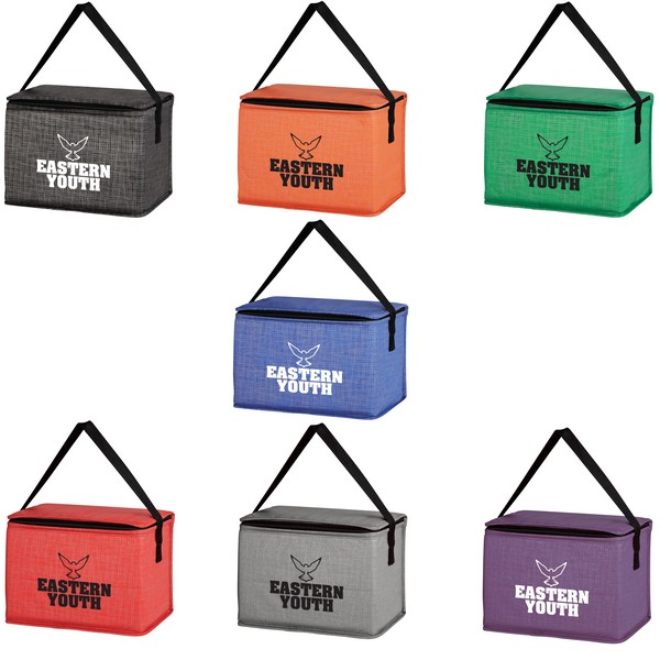 JH3314 Non-Woven Crosshatched Lunch Bag With Cu...
